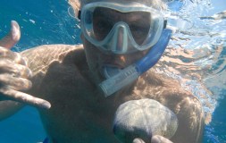 Snorkeler with sea star